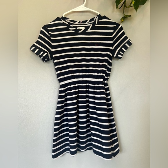 TOMMY HILFIGER girls striped short sleeve blue&white dress/size 7 (S/P/CH) - Picture 5 of 10